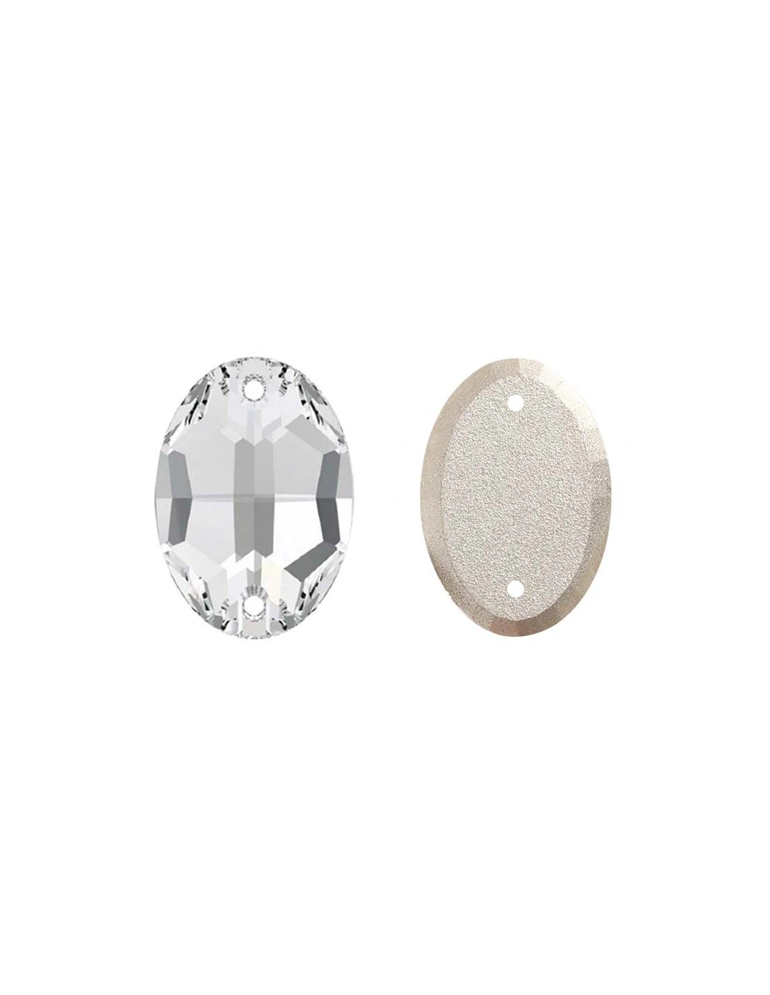 Stone Oval 10x7 mm Crystal - 1PC - Stone to be sewn all crystal