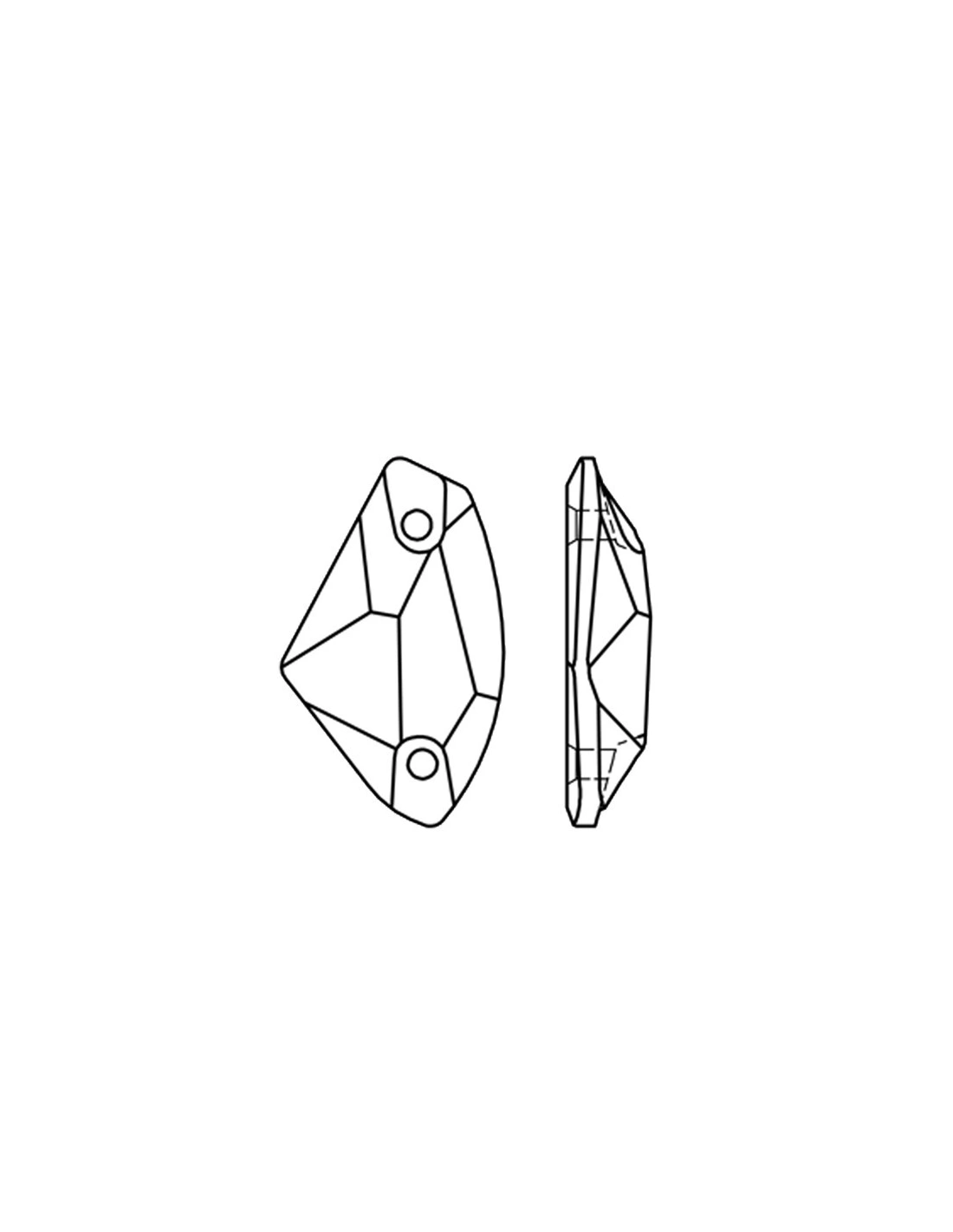 Stone Galactic mm 19x12 Crystal - 1PC - Stone to be sewn all crystal