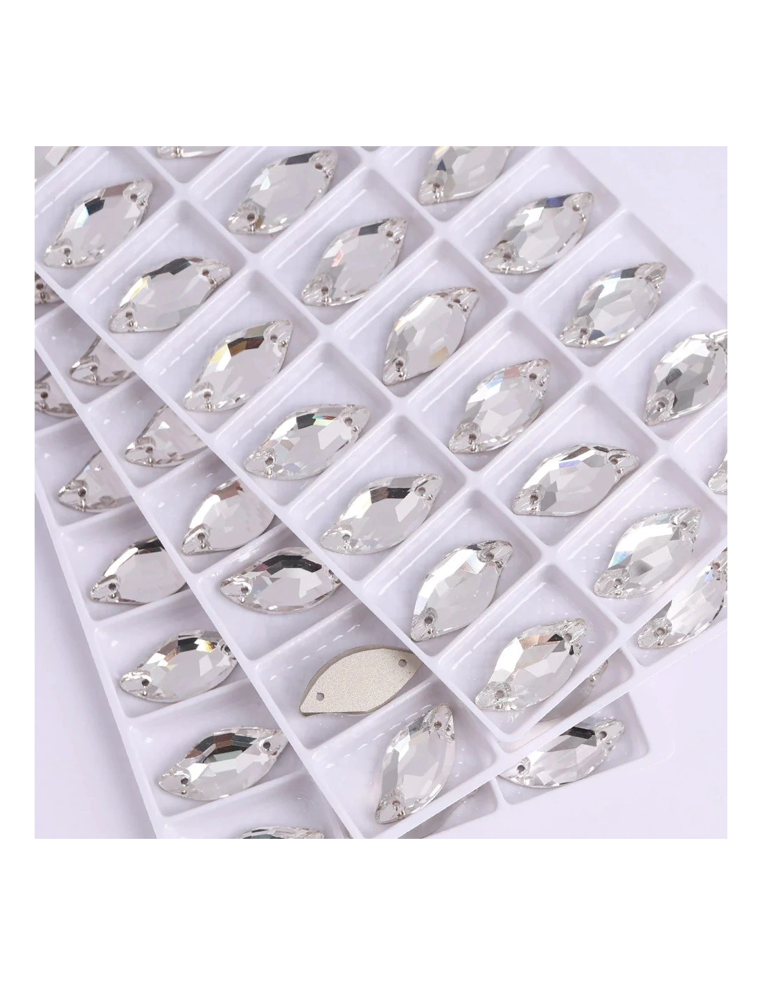 Stone Curves mm 20x9 Crystal- 1PC - Stone to be sewn all crystal
