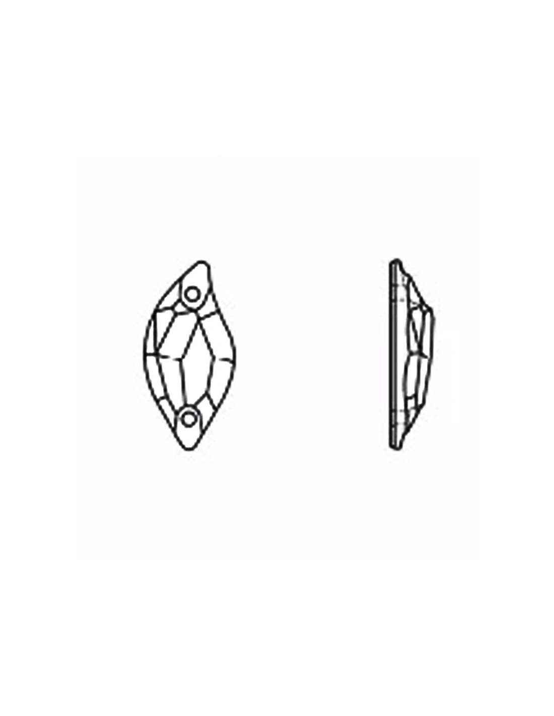 Stone Curves mm 20x9 Crystal- 1PC - Stone to be sewn all crystal