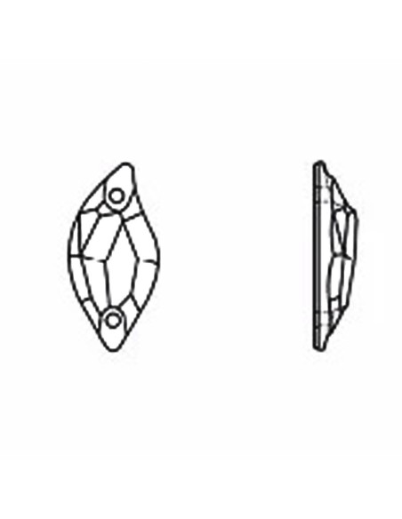 Pietra da Cucire in Cristallo GT Crystal Curve mm 30x14 Crystal AB - 1PZ