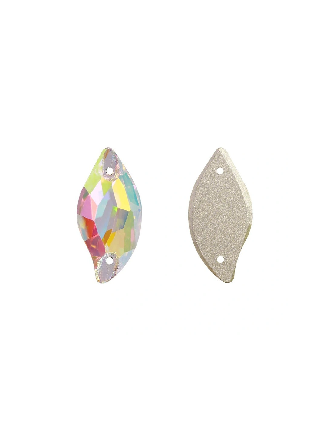 Stone Curves mm 30x14 Crystal AB- 1PC - Stone to be sewn all crystal