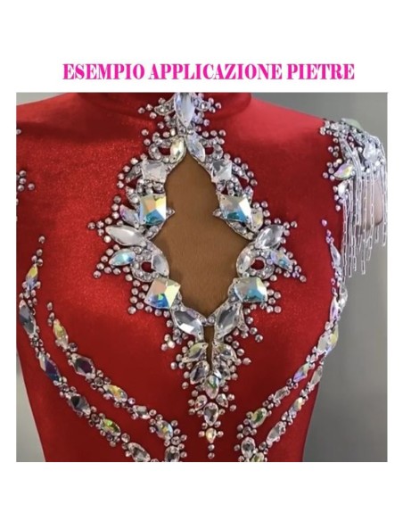esempio applicazione Pietra da Cucire in Cristallo GT Crystal Curve mm 30x14 Crystal AB - 1PZ