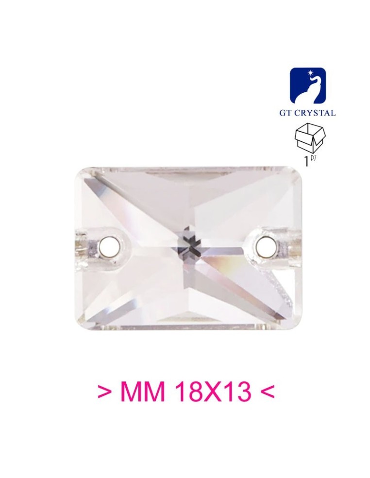 Pietra da Cucire in Cristallo GT Crystal Rettangolo mm 18x13 Crystal - 1PZ