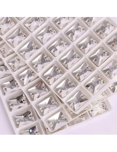 Pietra da Cucire in Cristallo GT Crystal Rettangolo mm 25x18 Crystal - 1PZ Pietra da Cucire in Cristallo GT Crystal Rettangolo mm 25x18 Crystal - 1PZ