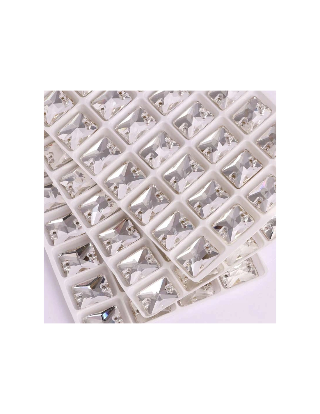 Stone Rectangle 25x18 mm Crystal - 1PC - Stone to be sewn all crystal