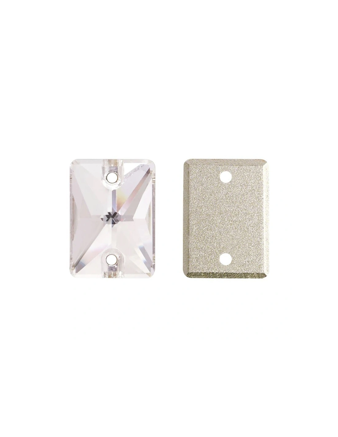 Stone Rectangle 25x18 mm Crystal - 1PC - Stone to be sewn all crystal