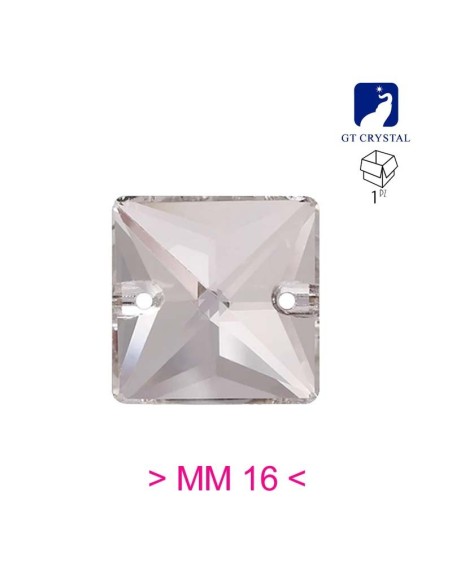 Pietra da Cucire in Cristallo GT Crystal Pietra Quadrato mm 16 Crystal - 1PZ