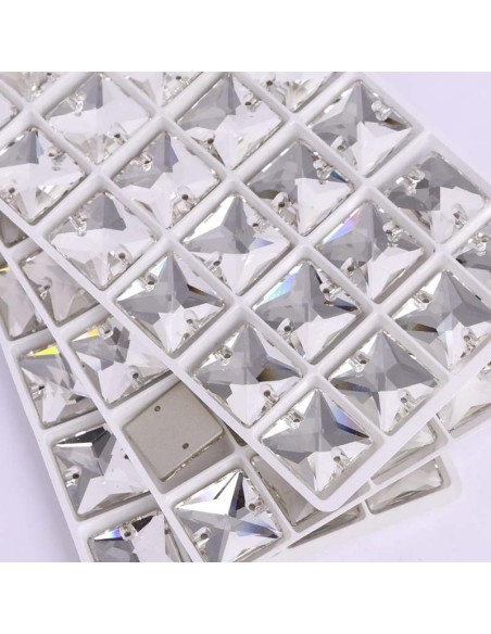 Pietra da Cucire in Cristallo GT Crystal Quadrato mm 22 Crystal - 1PZ
