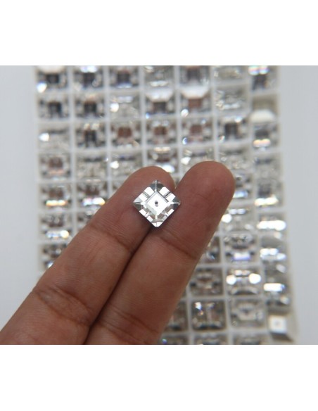 Pietra da cucire Quadrato 1 foro mm 10 Crystal strassoutlet