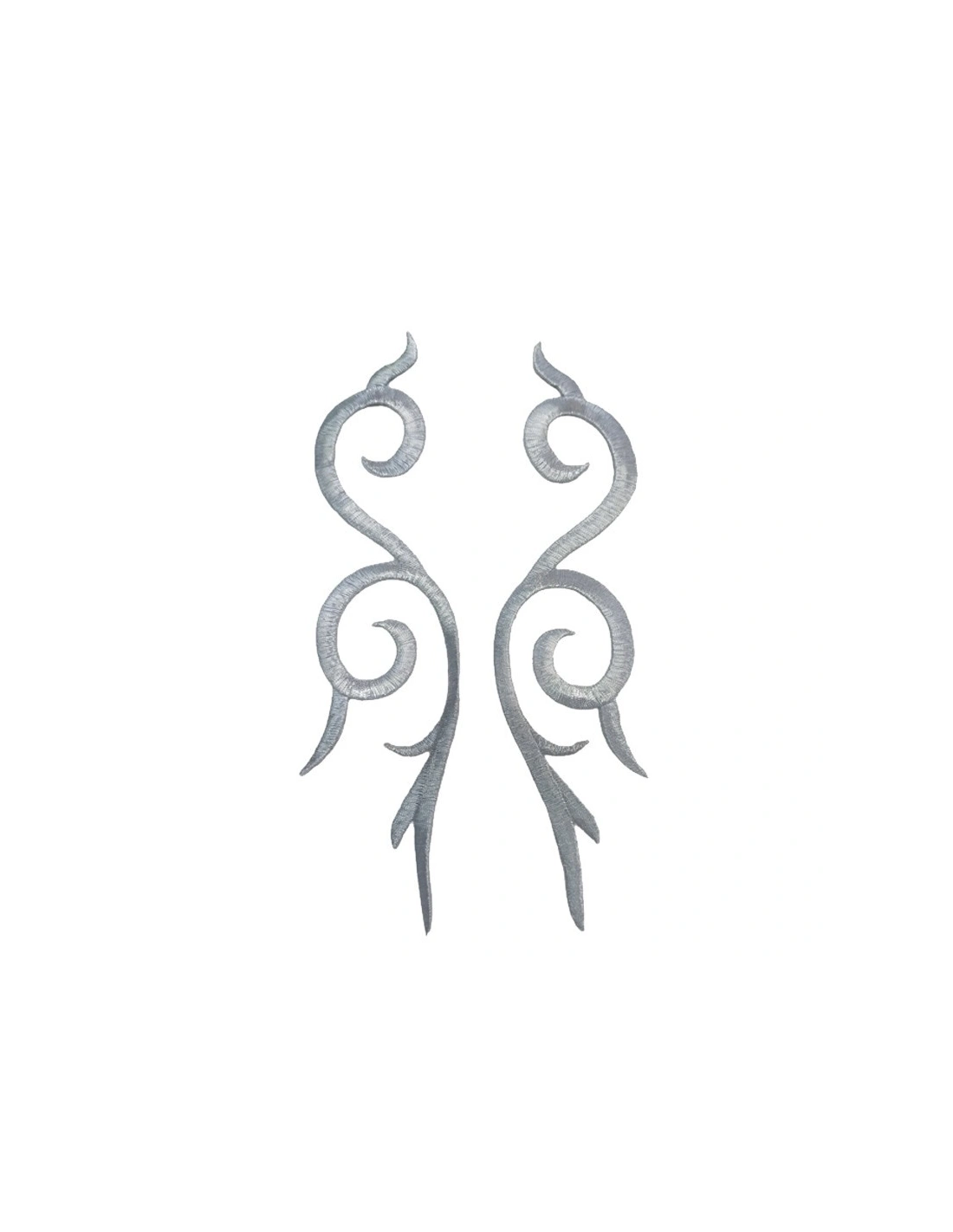 Application embroidered fabric Silver 23x5.5 cm - 1PC - Applications for Leotards and Dresses