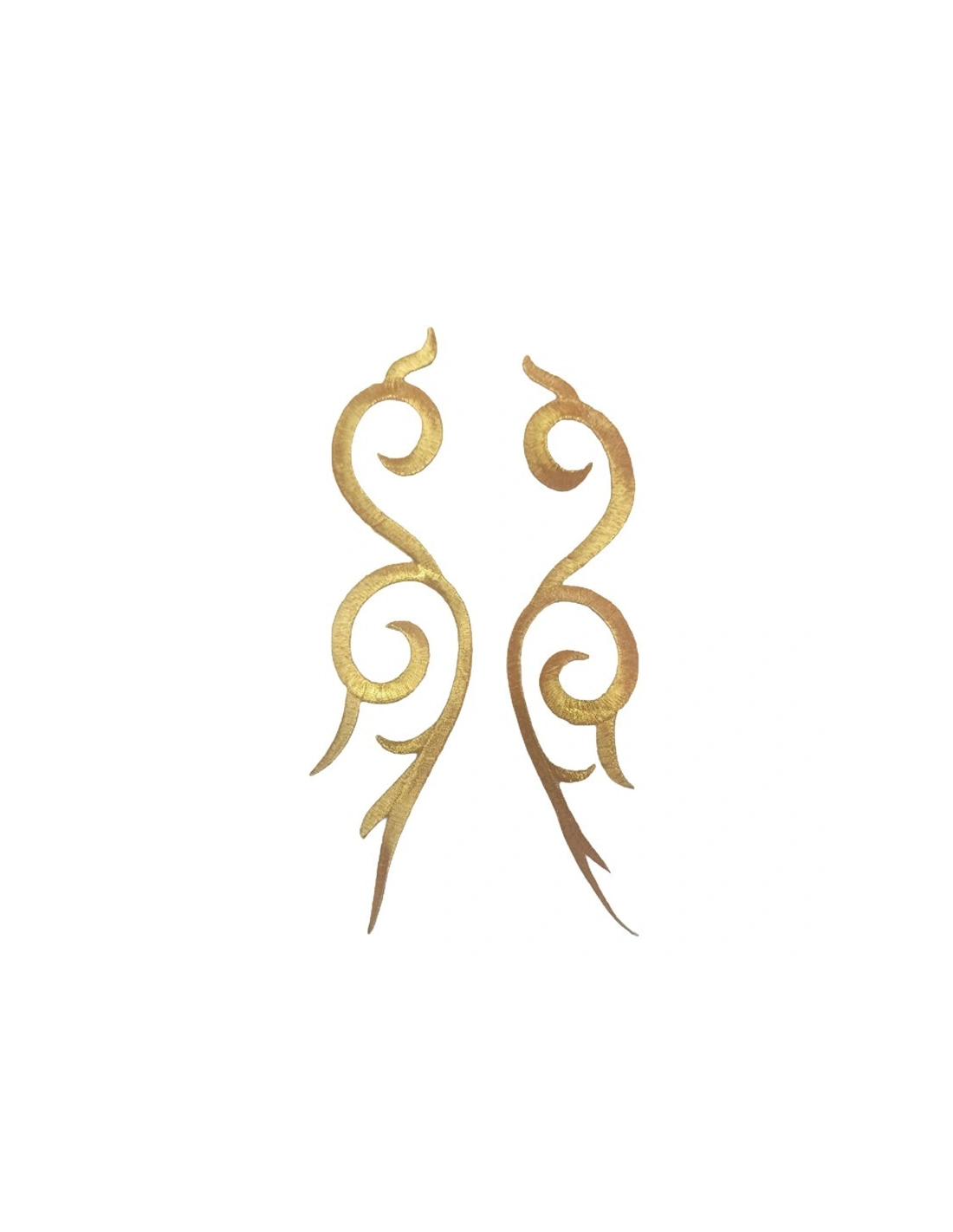 Application embroidered fabric Gold 23x5.5 cm - 1PC - Applications for Leotards and Dresses