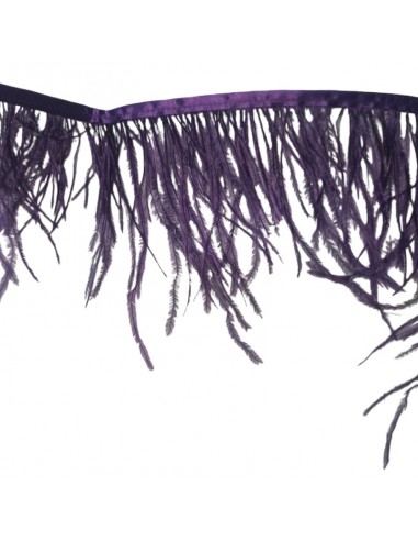 Plum Purple Dark Purple Ostrich Feather Trims/Sew On Ostrich Feather Fringe  1 Yard