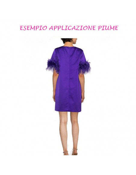 Frange da cucire Piume di Struzzo Viola Melenzana pacco - 1MT. Frange da cucire Piume di Struzzo Viola Melenzana pacco - 1MT.