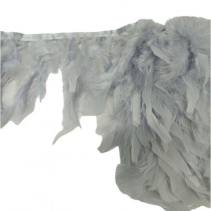 Frange da cucire Piume di Tacchino Grigio Chiaro  pacco - 1MT. 2