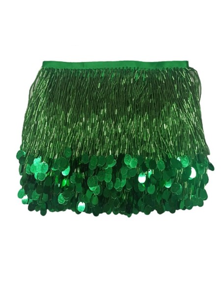 Frange da cucire a Cannette e Paillettes Emerald pacco - 1MT.