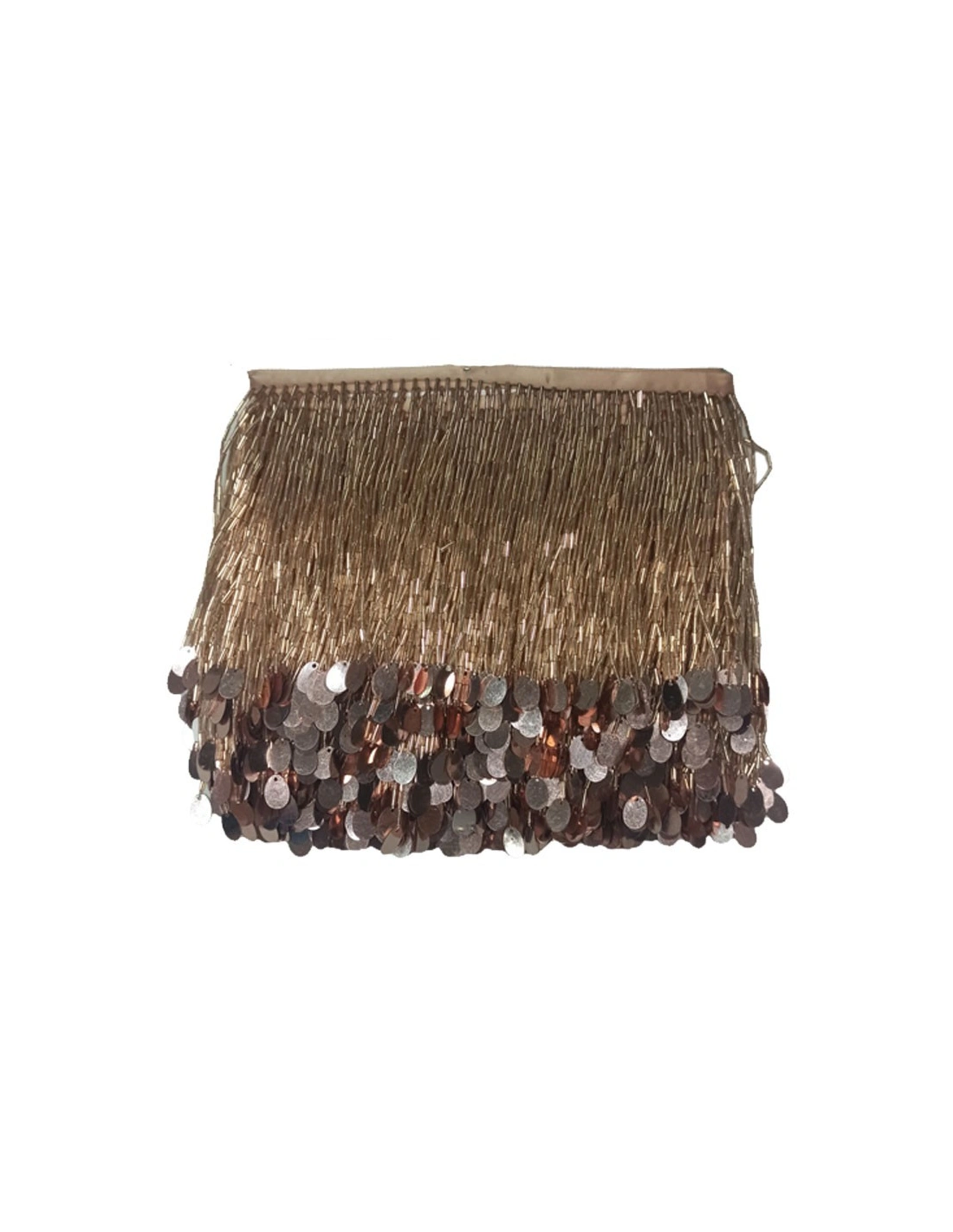 Frange da cucire a Cannette e Paillettes Peach pacco - 1MT.