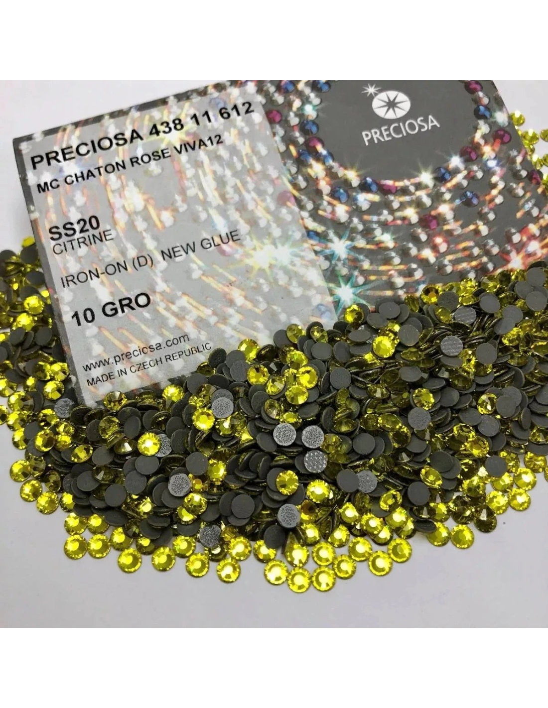 strass preciosa termoadesivo citrine hotfix preciosa