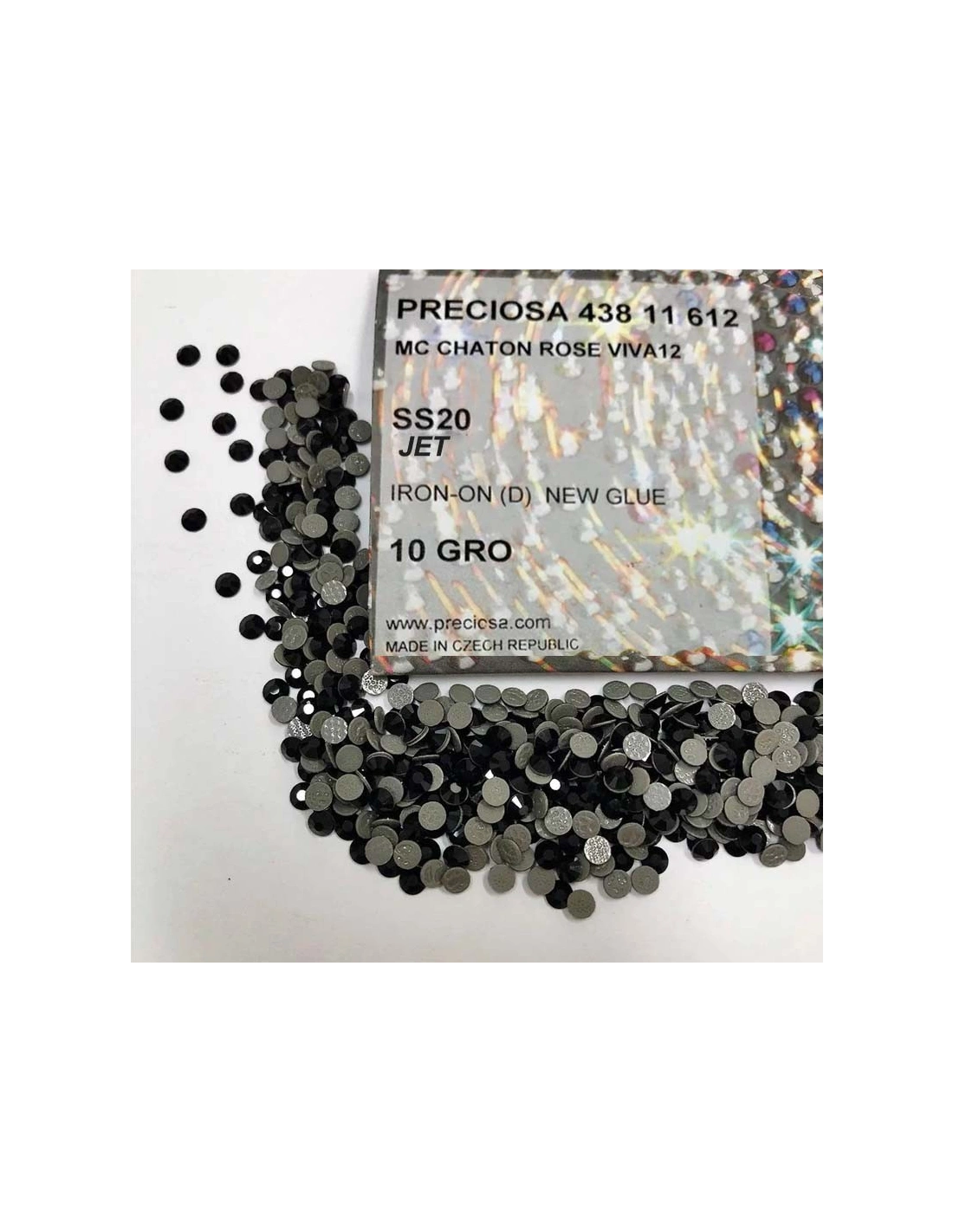 Rhinestones Preciosa Hotfix ss 20  Jet - 144 pcs - Hotfix Strass
