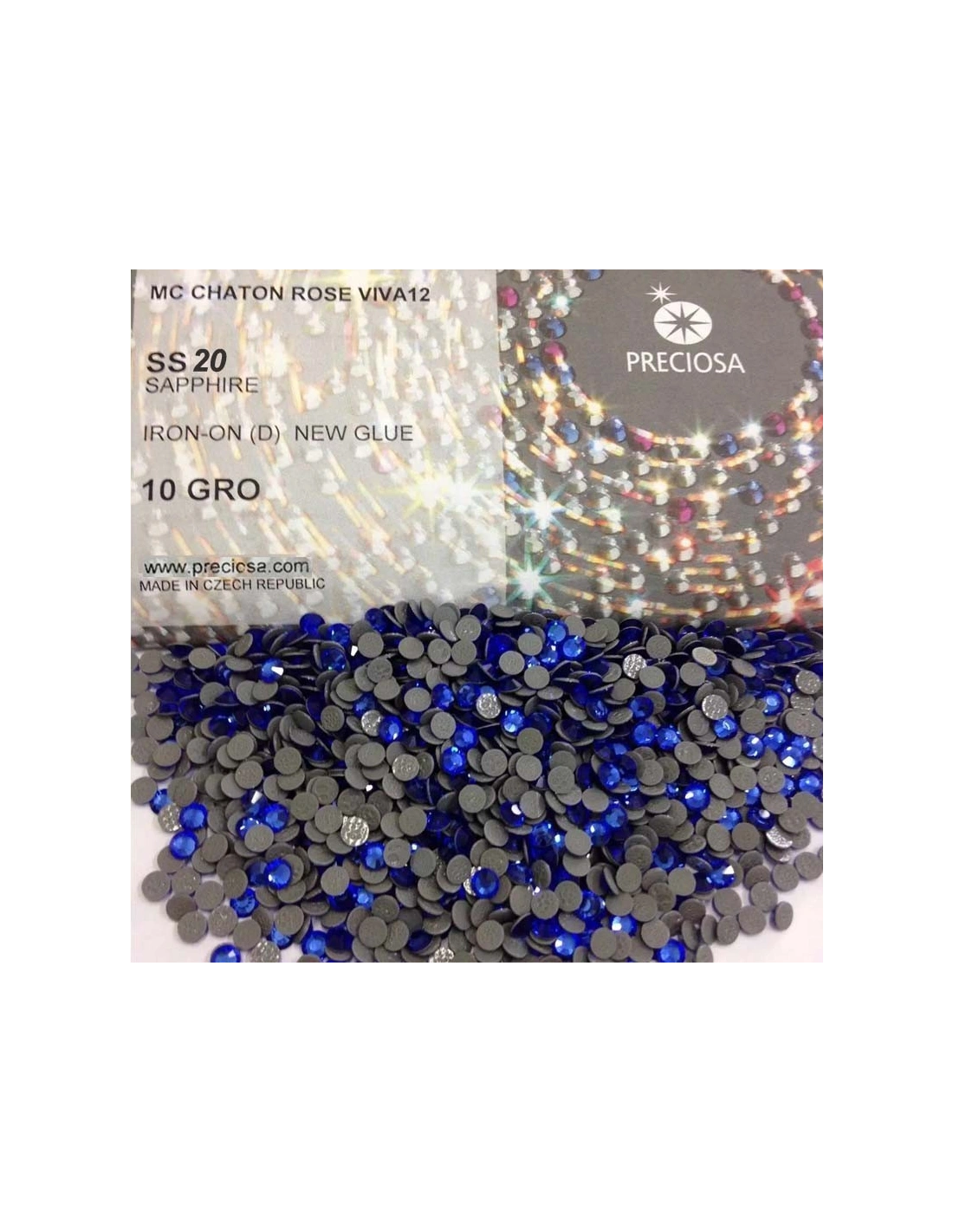 Rhinestones Preciosa Hotfix ss 20 Sapphire - 144 pcs - Hotfix Strass