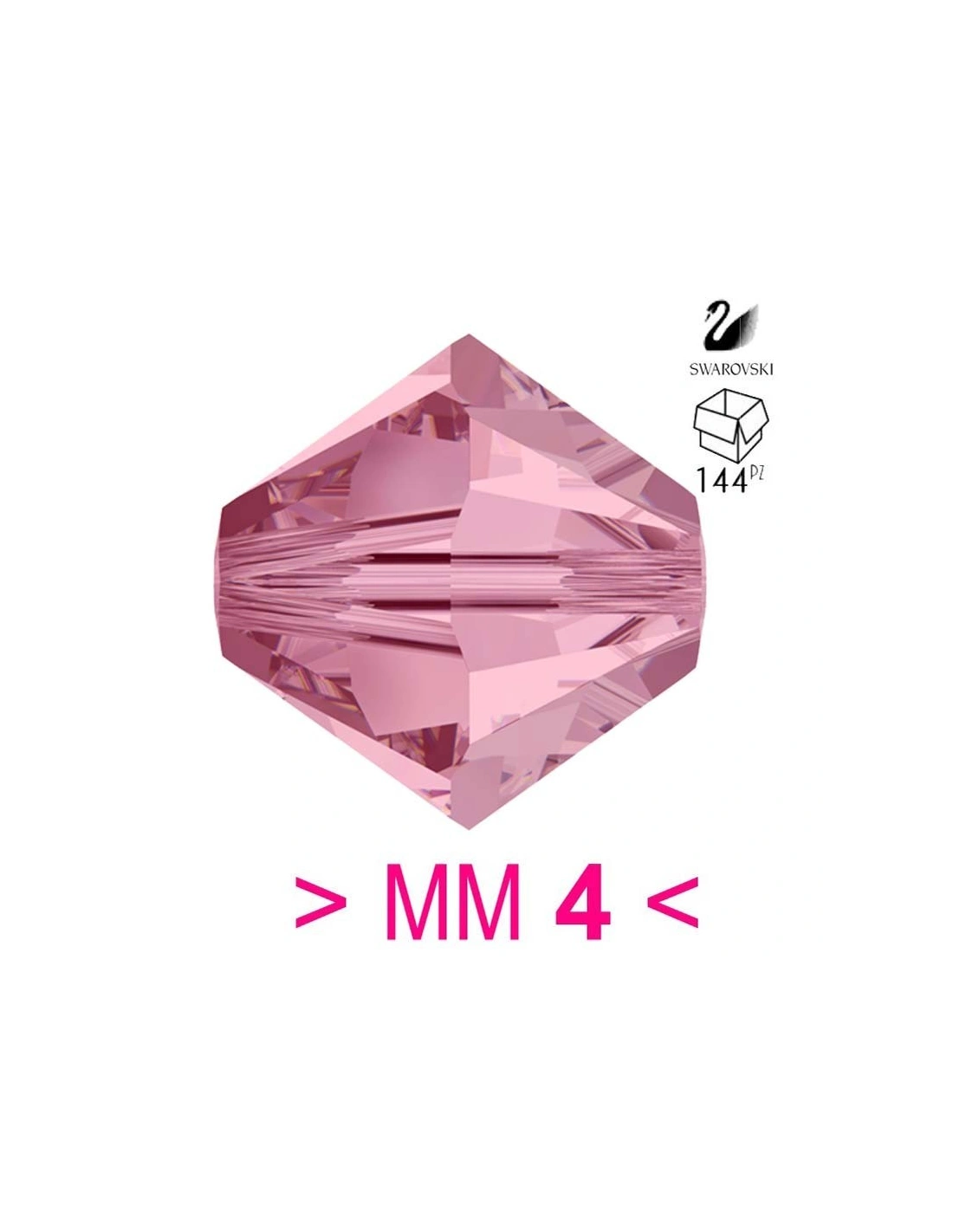 Bicono Swarovski mm 4 Lt. Rose - 144PZ