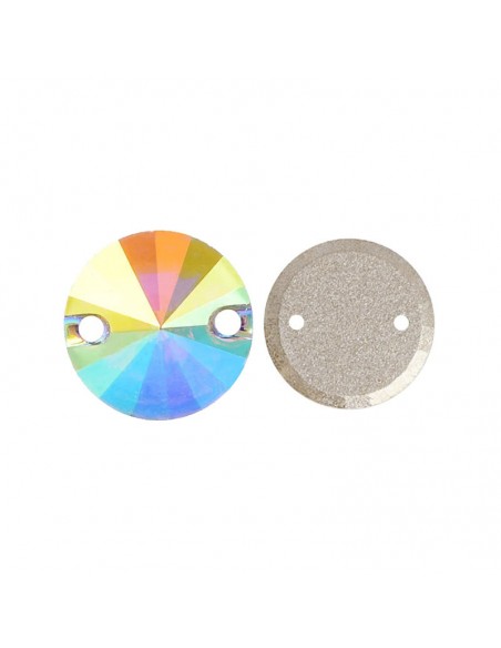 Pietra da Cucire in Cristallo GT Crystal Tondo mm 12 Crystal AB - 1PZ Pietra da Cucire in Cristallo GT Crystal Tondo mm 12 Crystal AB - 1PZ