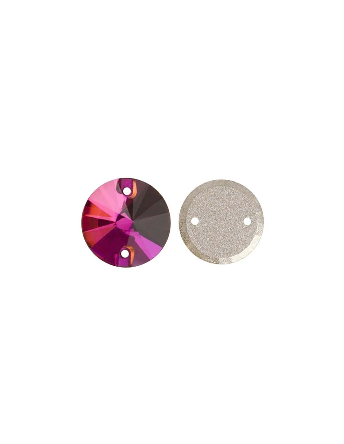 Stone Round mm 18 Fuchsia- 1PC - Stone to be sewn all crystal