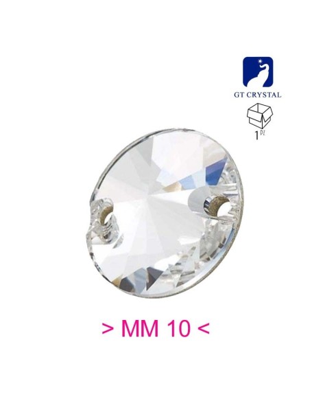 Stone Round mm 10 Crystal - 1PC - Stone to be sewn all crystal