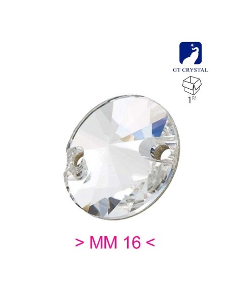 Stone Round mm 16 Crystal- 1PC - Stone to be sewn all crystal