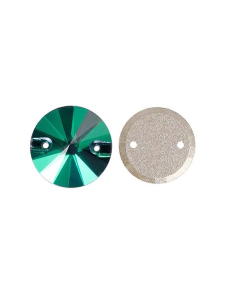 Stone Round mm 14 Emerald - 1PC - Stone to be sewn all crystal