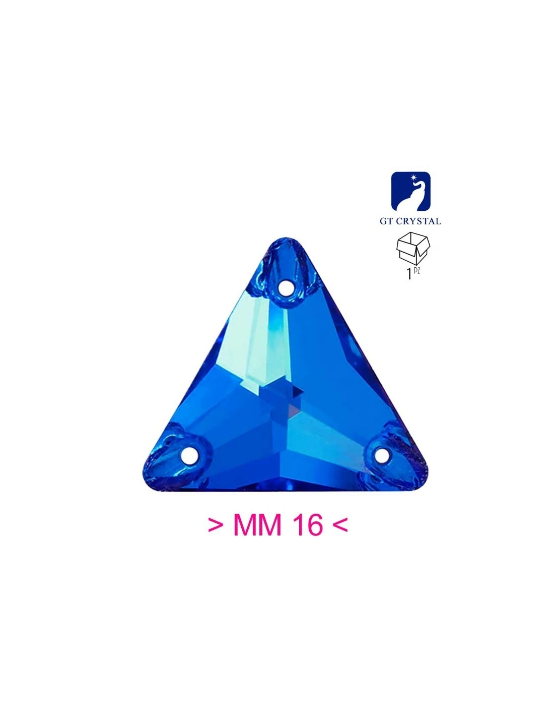 Stone Triangle mm 16 Hematite - 1PC - Stone to be sewn all crystal