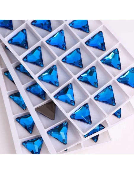 Pietra da Cucire in Cristallo GT Crystal Triangolo mm 16 Capri Blu - 1PZ