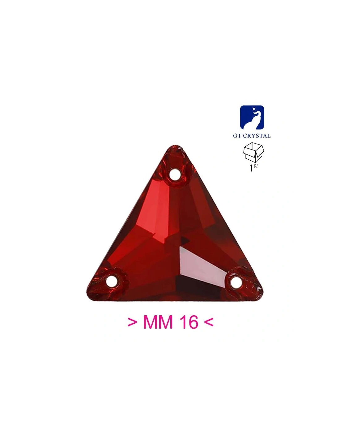 Pietra da Cucire in Cristallo GT Crystal Triangolo mm 16 Siam - 1PZ