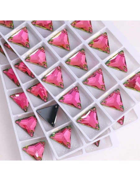 Pietra da Cucire in Cristallo GT Crystal Triangolo mm 16 Rose - 1PZ