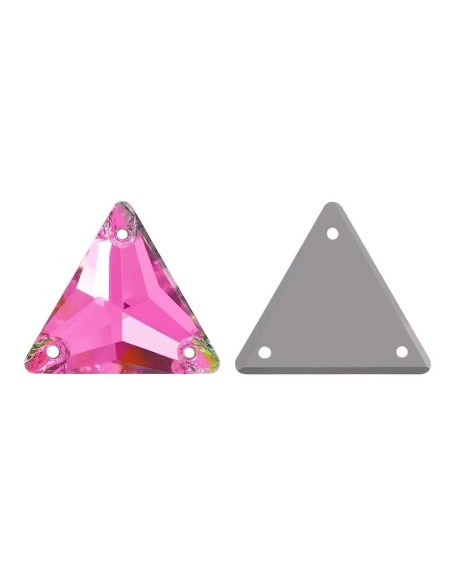 Stone Triangle mm 16 Hematite - 1PC - Stone to be sewn all crystal