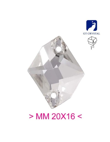 Stone Cosmic mm 20x16 Crystal - 1PC - Stone to be sewn all crystal