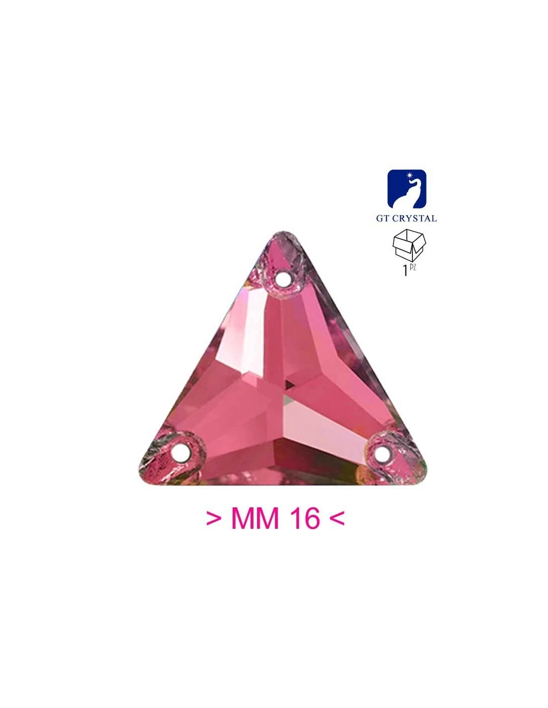 pietra da Cucire in Cristallo GT Crystal Triangolo mm 16 Vintage Rose - 1PZ