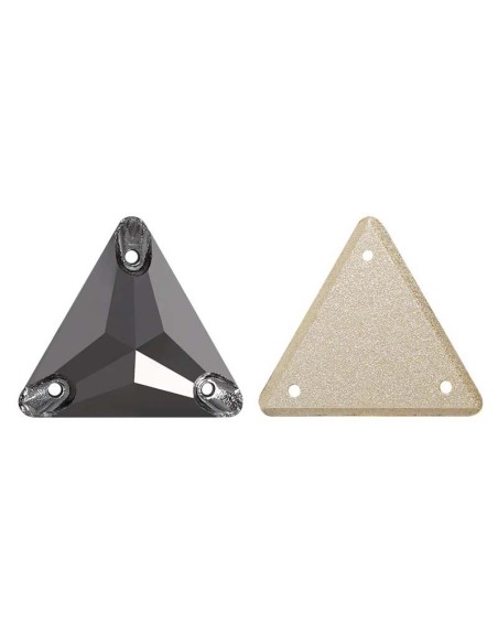 Stone Triangle mm 16 Hematite - 1PC - Stone to be sewn all crystal