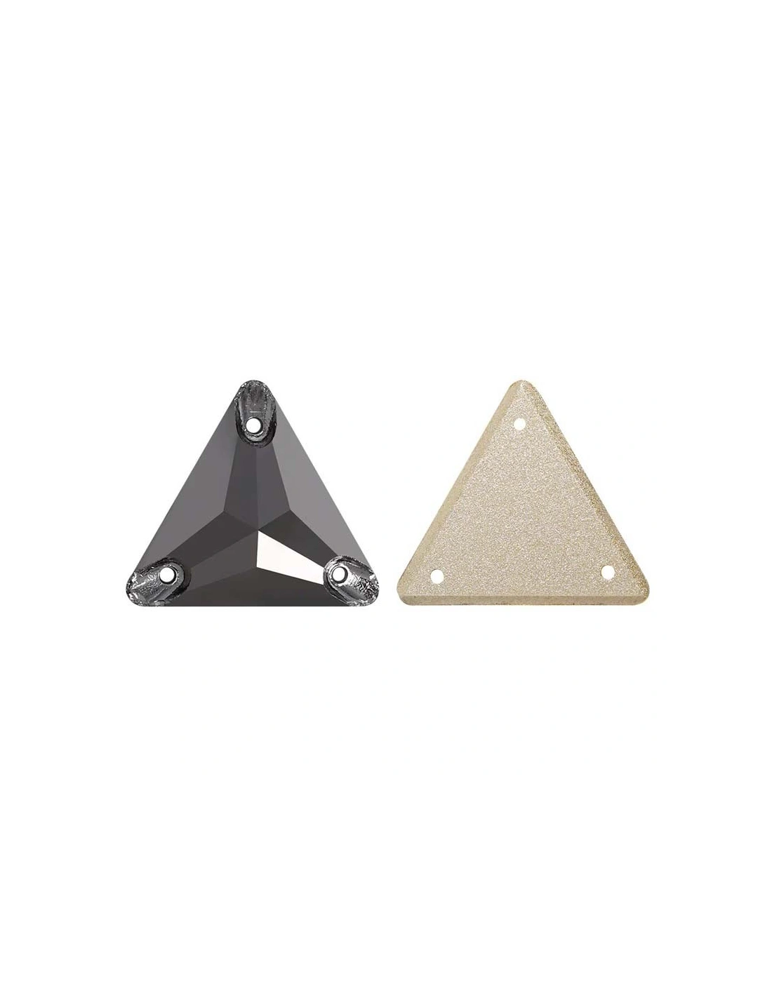 Pietra da Cucire in Cristallo GT Crystal Triangolo mm 16 Jet Hematite - 1PZ