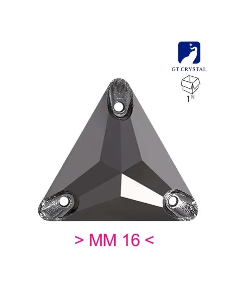 Stone Triangle mm 16 Hematite - 1PC - Stone to be sewn all crystal
