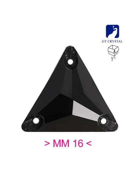 Stone Triangle mm 16 Hematite - 1PC - Stone to be sewn all crystal