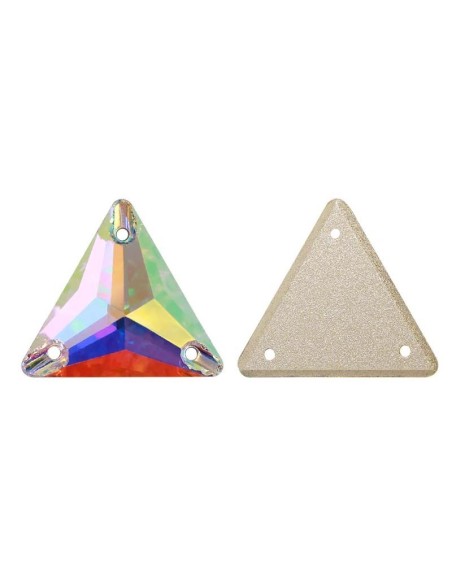 Stone Triangle mm 22 Crystal AB - 1PC - Stone to be sewn all crystal