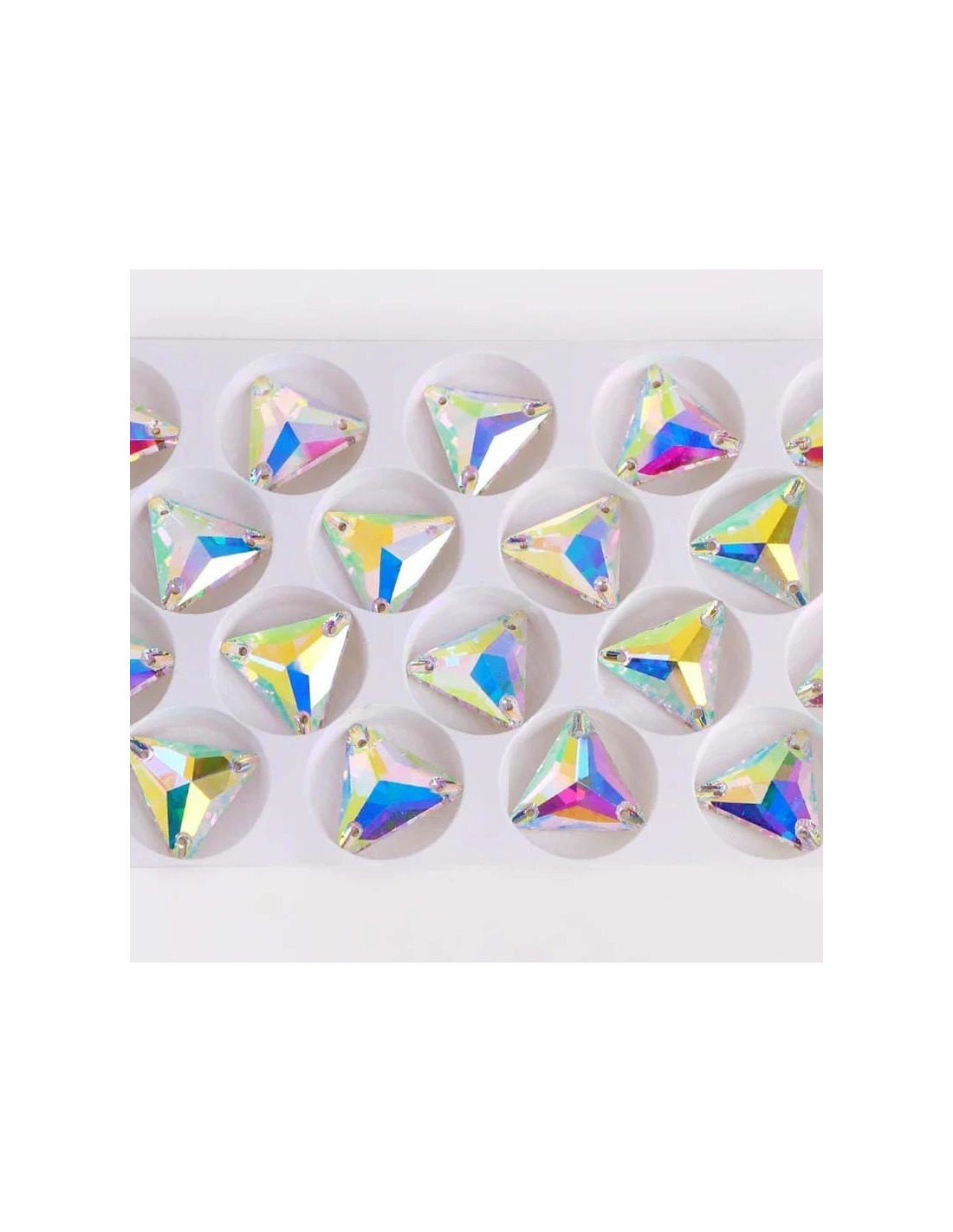 Stone Triangle mm 22 Crystal AB - 1PC - Stone to be sewn all crystal