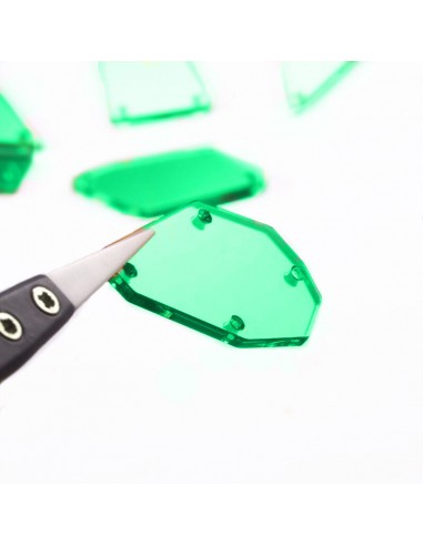 Sew on Mirrors Shuttle 15x7 mm Green... Sew on Mirrors Shuttle 15x7 mm Green...