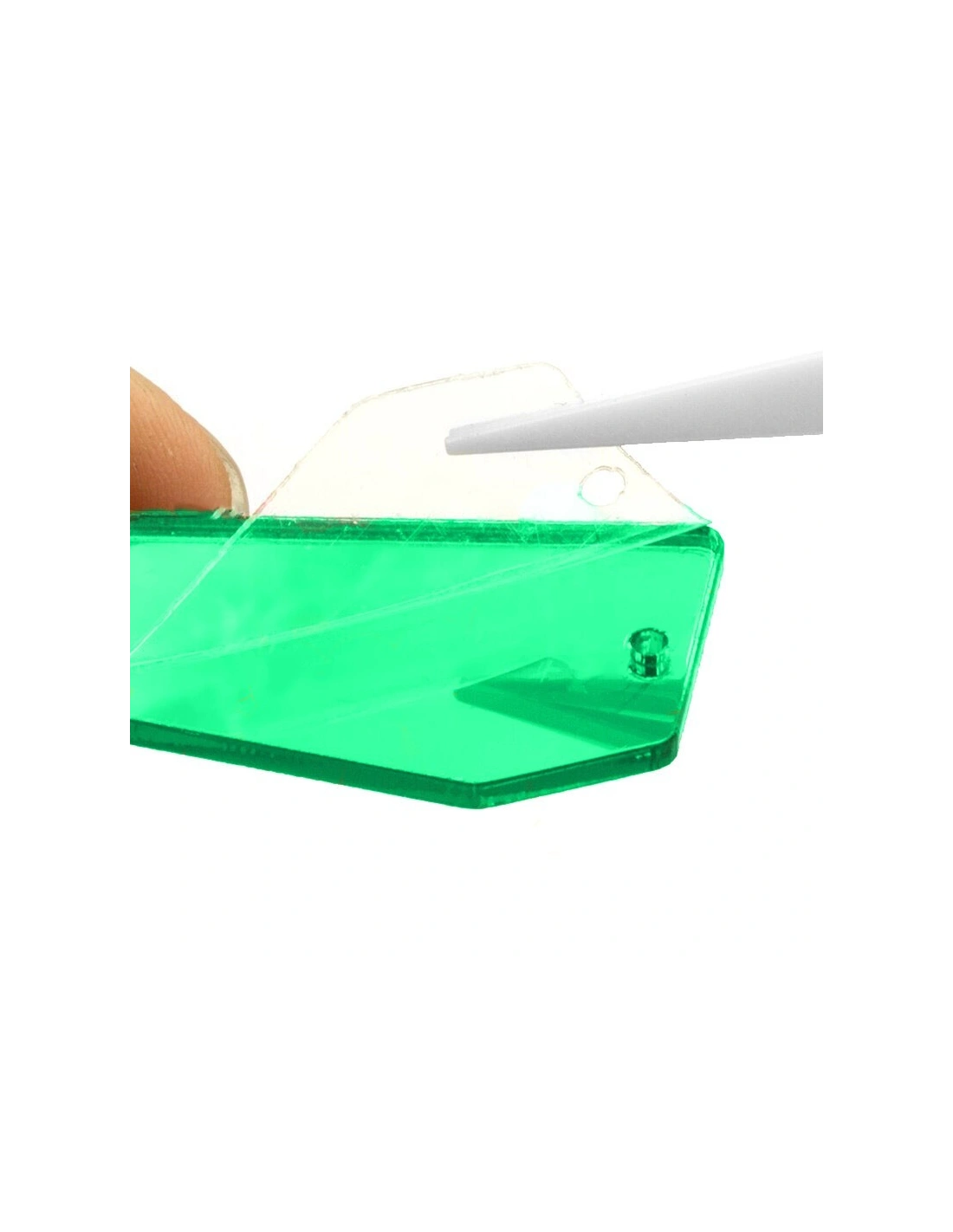Specchietto da cucire forma Navetta mm 15x30 Verde - 10PZ