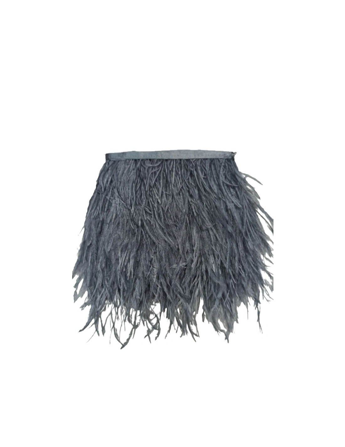 Fringe Sewing Grey Ostrich Feathers  Pack - 1MT. - Fringes and Feathers