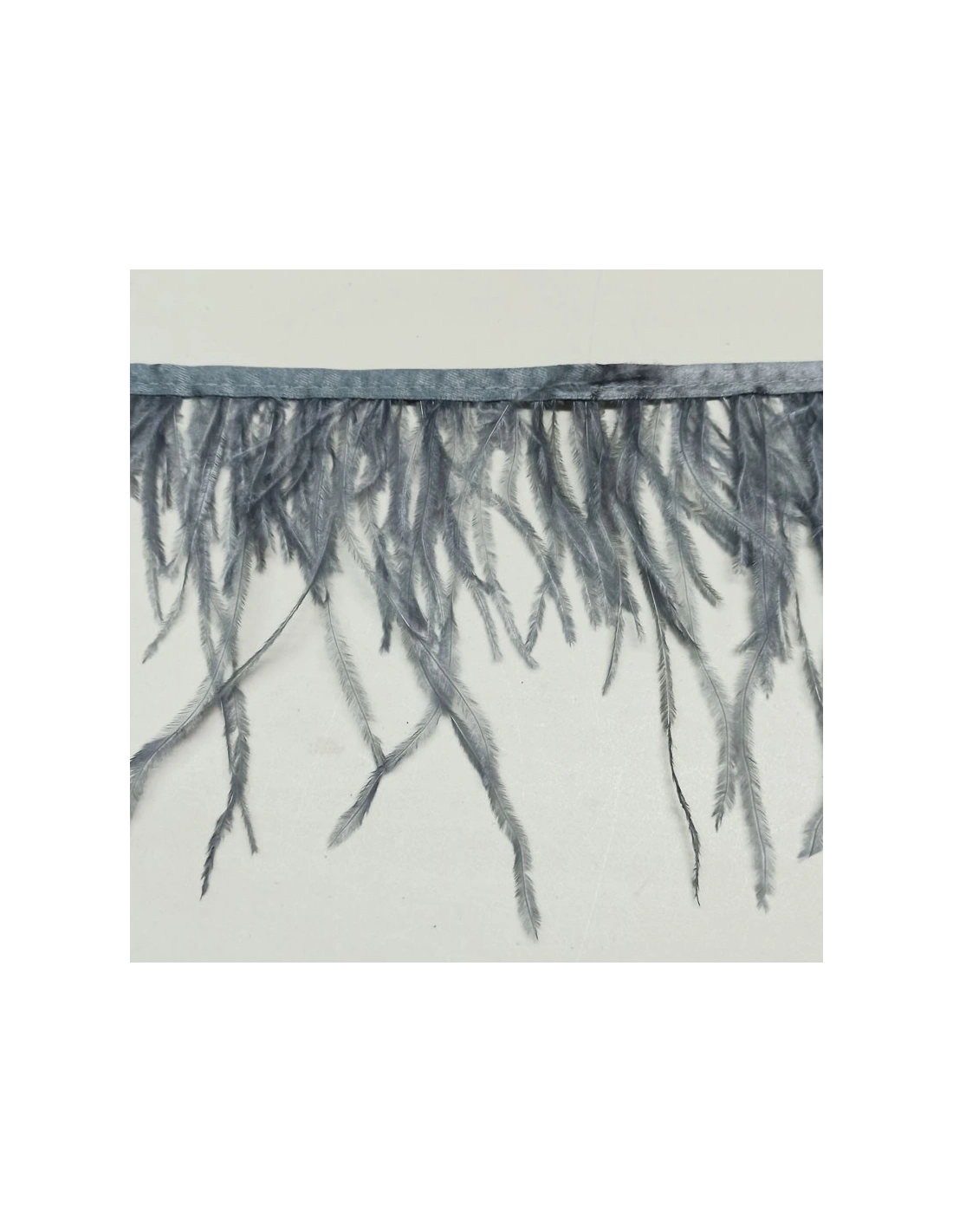 Fringe Sewing Grey Ostrich Feathers  Pack - 1MT. - Fringes and Feathers