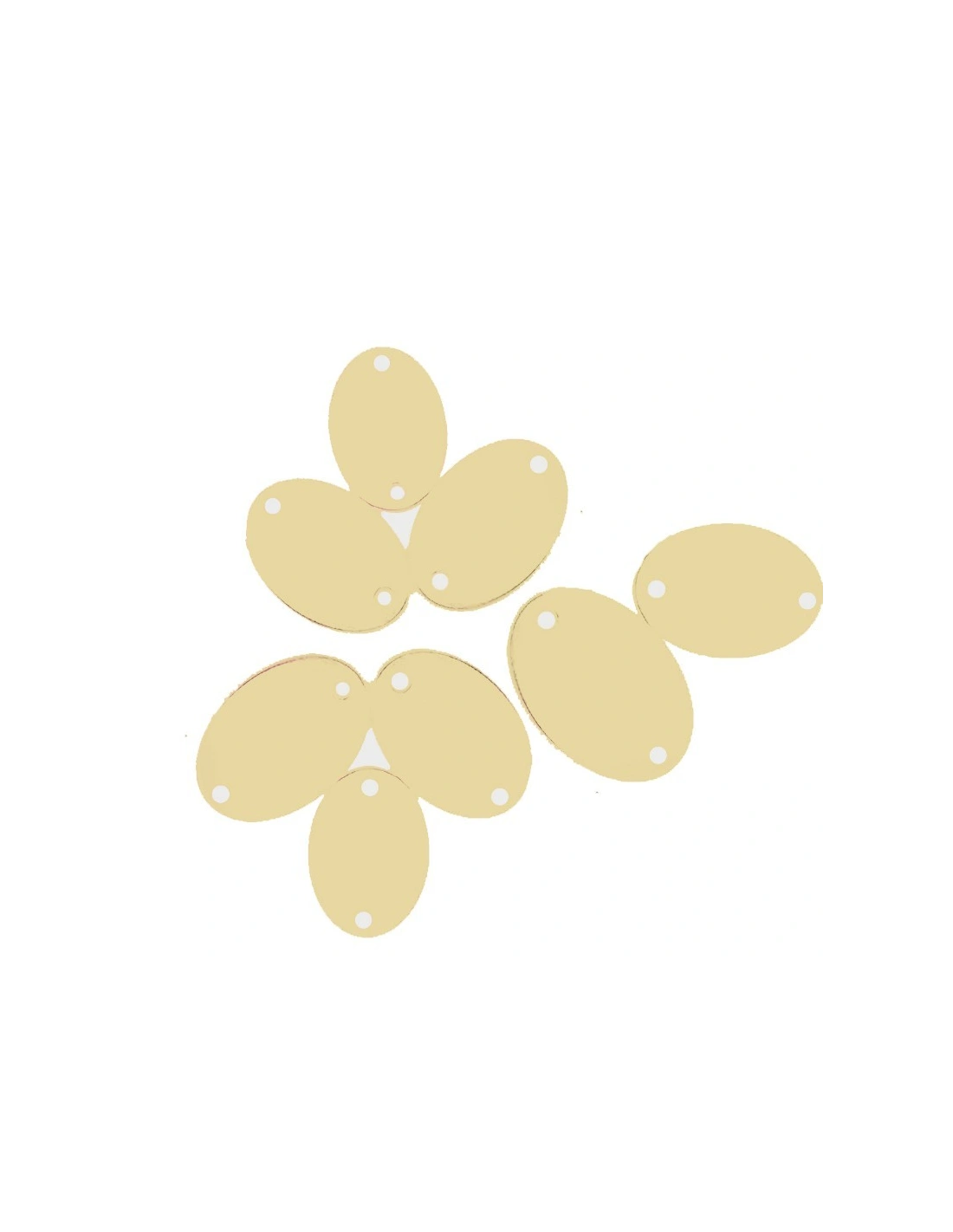 Specchietto Ovale mm 20x30 Oro - 10PZ