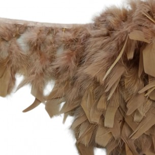 Frangia da cucire Piume di Tacchino Senape pacco - 1MT. 2
