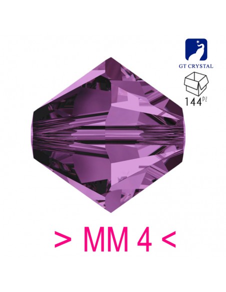 Bicono in Cristallo GT Crystal mm 4 Amethyst - 144PZ Bicono in Cristallo GT Crystal mm 4 Amethyst - 144PZ